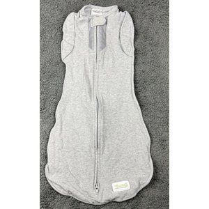 WOOMBIE Convertible Swaddle Sleep Sack 3-6  Gray 14-19 lbs cotton Arms In/Out